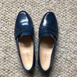 Navy Leather Loafer